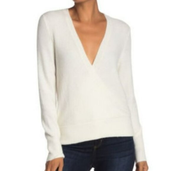 Madewell Wrap Front Beige Tan Pullover Sweater Size S - Picture 3 of 10